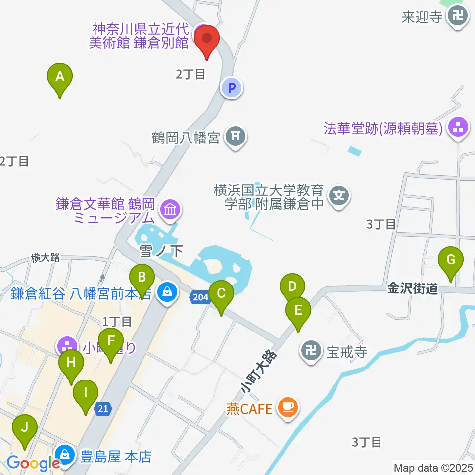 神奈川県立近代美術館 鎌倉別館周辺のホテル一覧地図