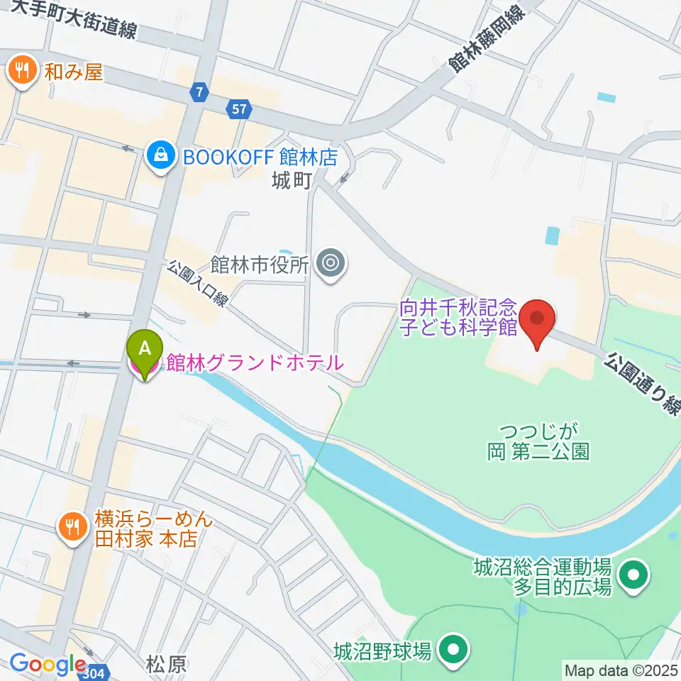 向井千秋記念子ども科学館周辺のホテル一覧地図