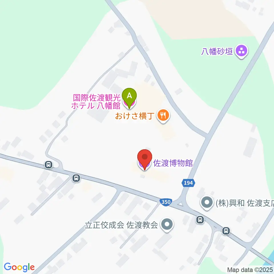 佐渡博物館周辺のホテル一覧地図