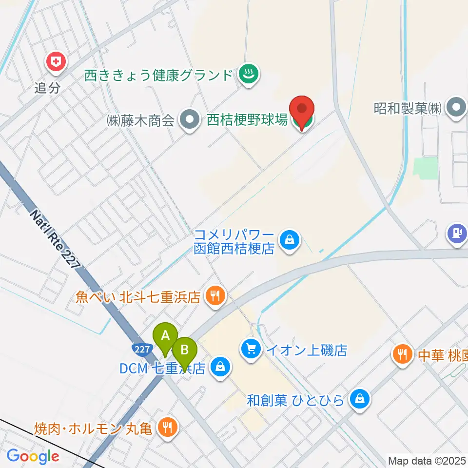 どさんこパワースタジアム周辺のホテル一覧地図
