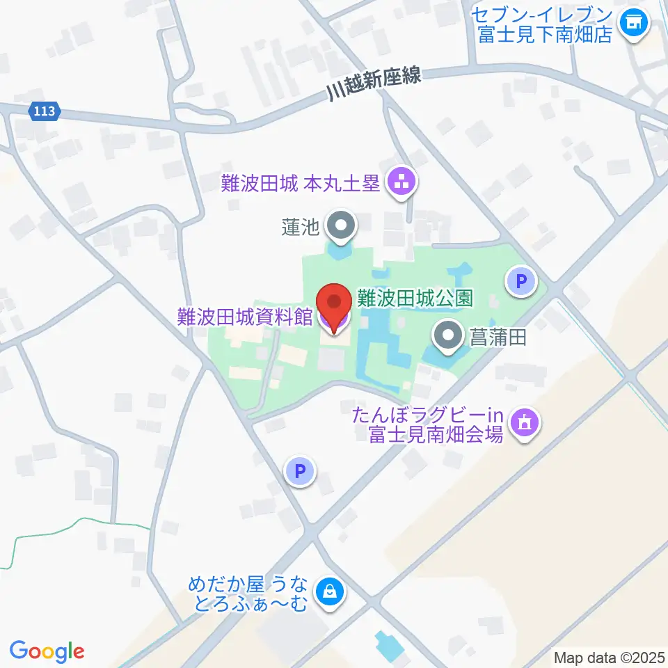 難波田城資料館周辺のホテル一覧地図