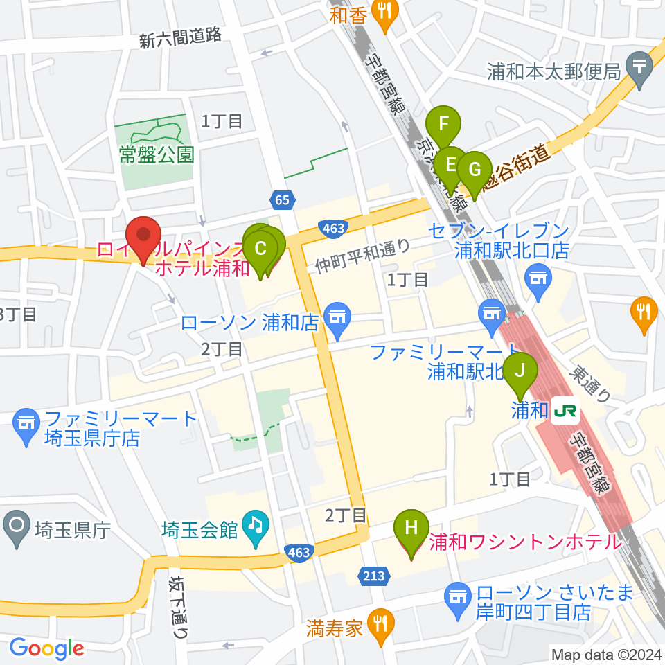 キャッツアイ周辺のホテル一覧地図