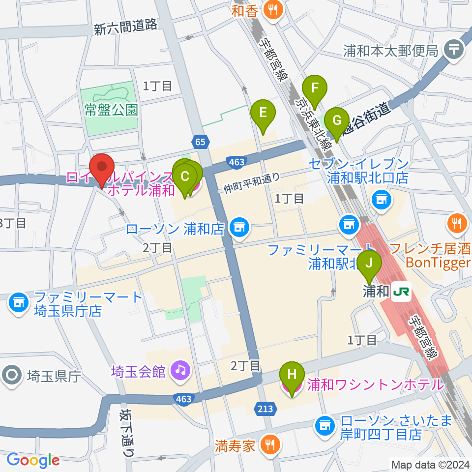 キャッツアイ周辺のホテル一覧地図