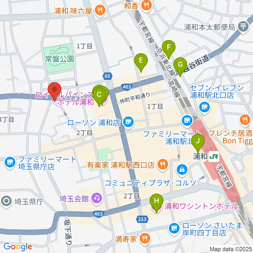 キャッツアイ周辺のホテル一覧地図