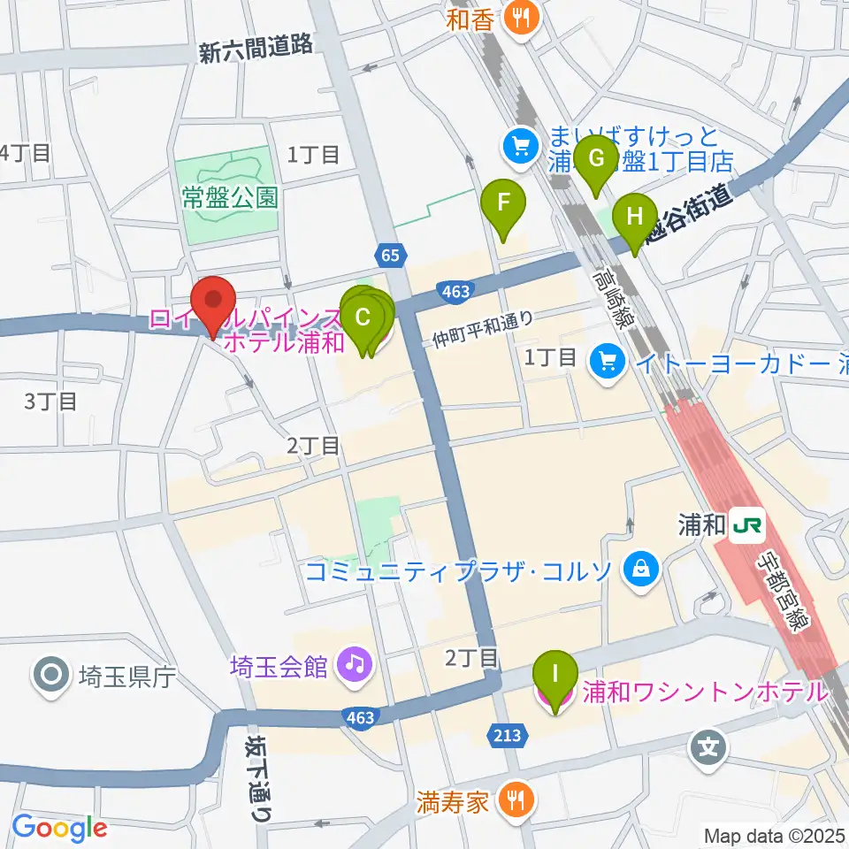 キャッツアイ周辺のホテル一覧地図