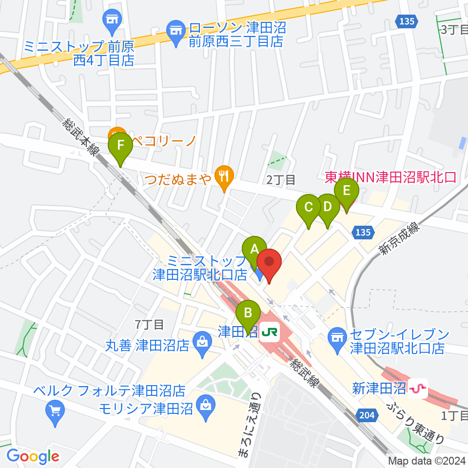 RBC's船橋スタジオ周辺のホテル一覧地図