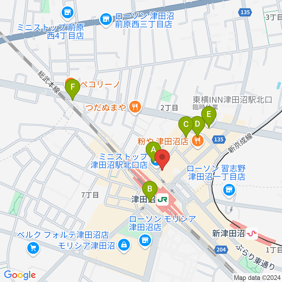 RBC's船橋スタジオ周辺のホテル一覧地図