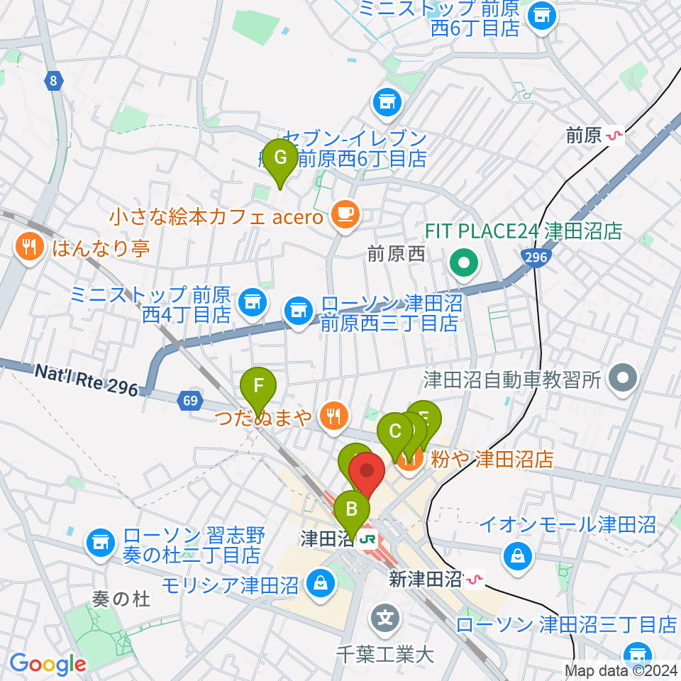 RBC's船橋スタジオ周辺のホテル一覧地図