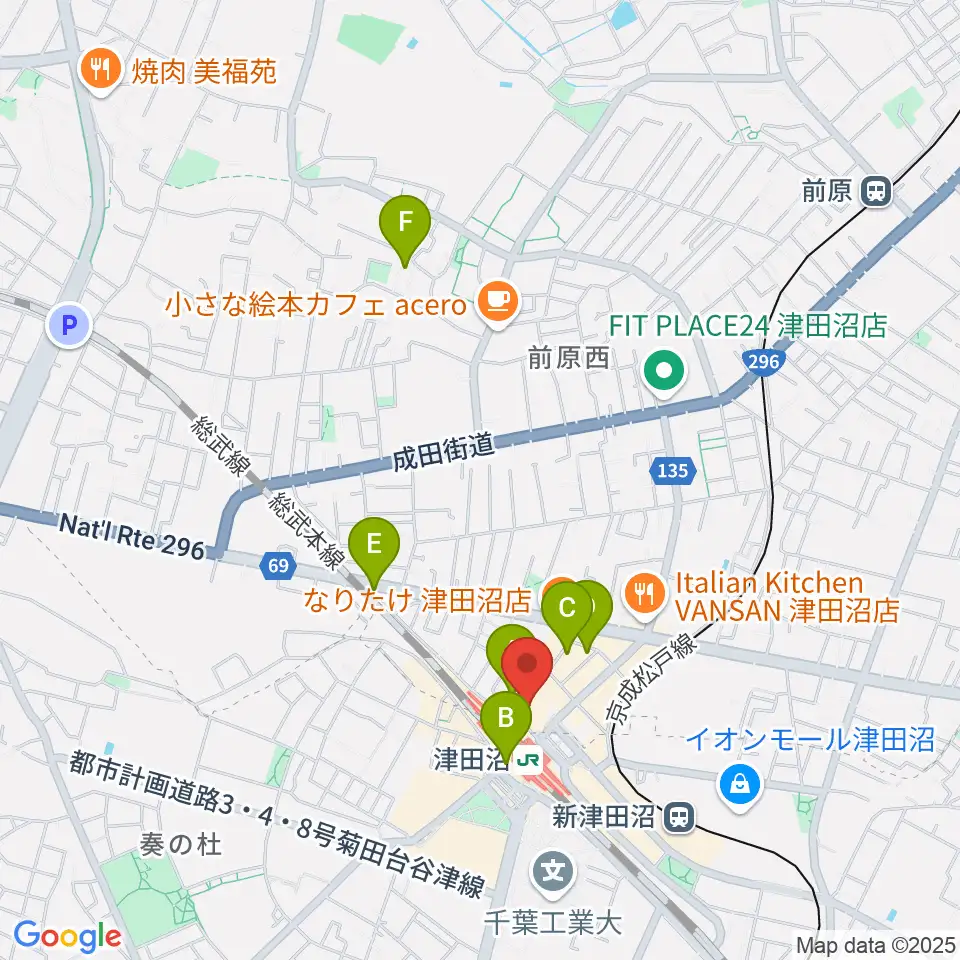 RBC's船橋スタジオ周辺のホテル一覧地図