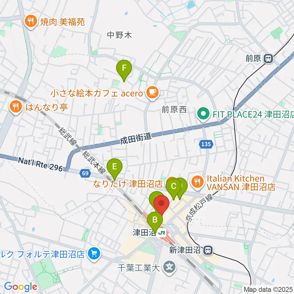 RBC's船橋スタジオ周辺のホテル一覧地図