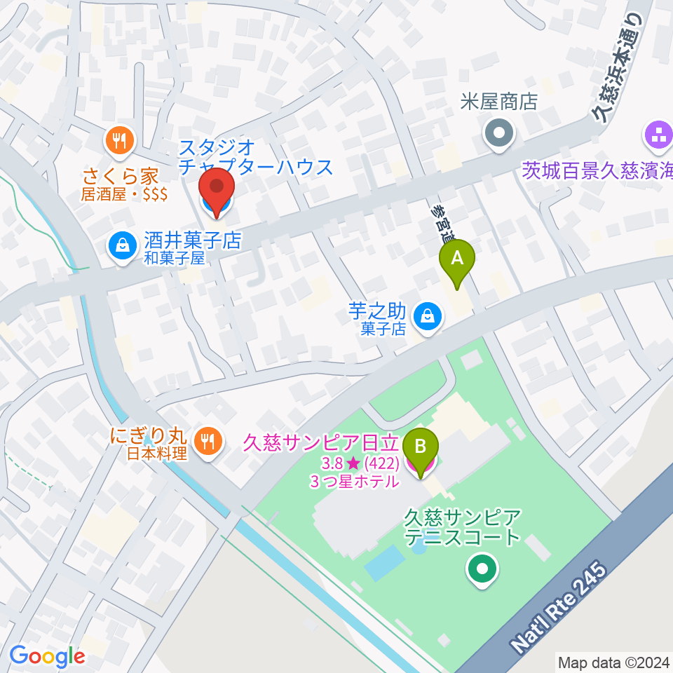 スタジオチャプターハウス周辺のホテル一覧地図