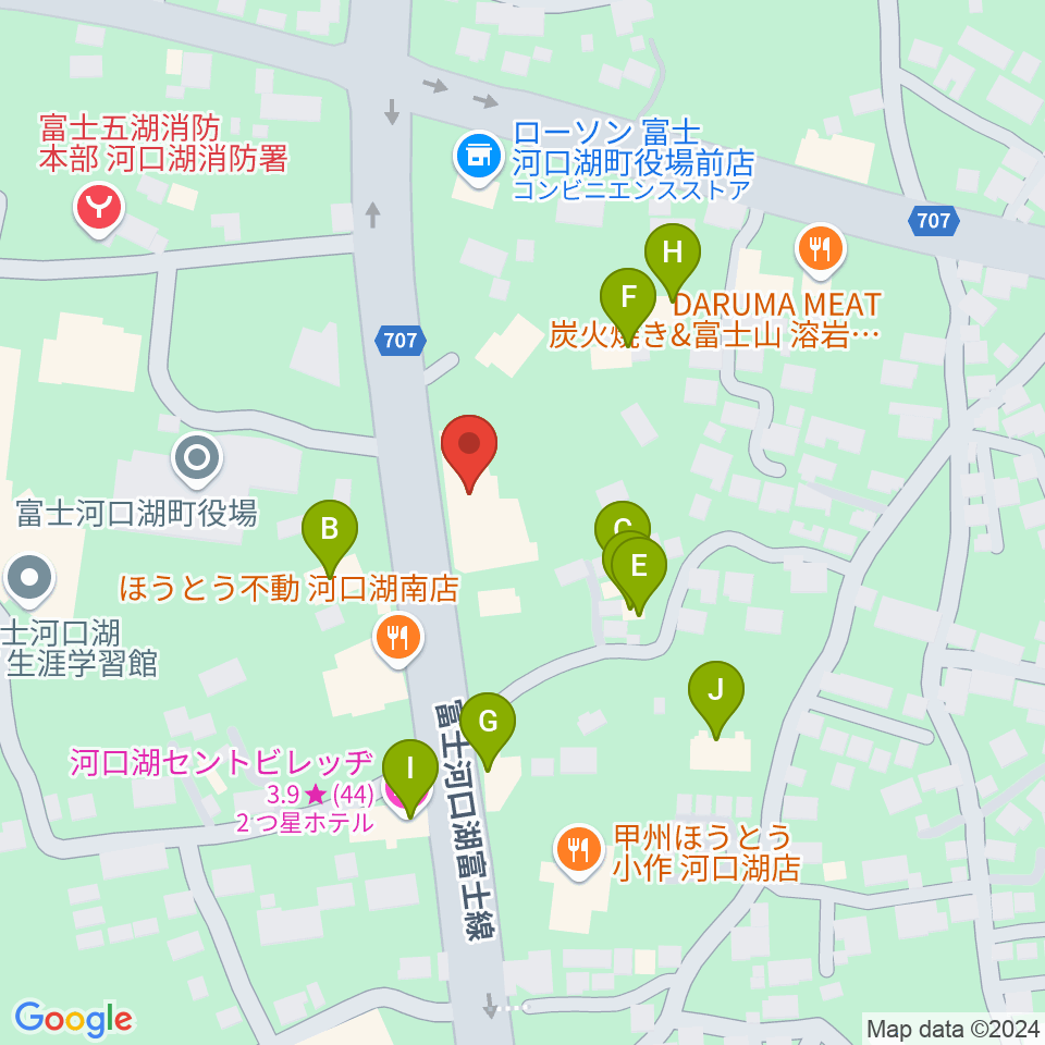 河口湖キャメロット周辺のホテル一覧地図