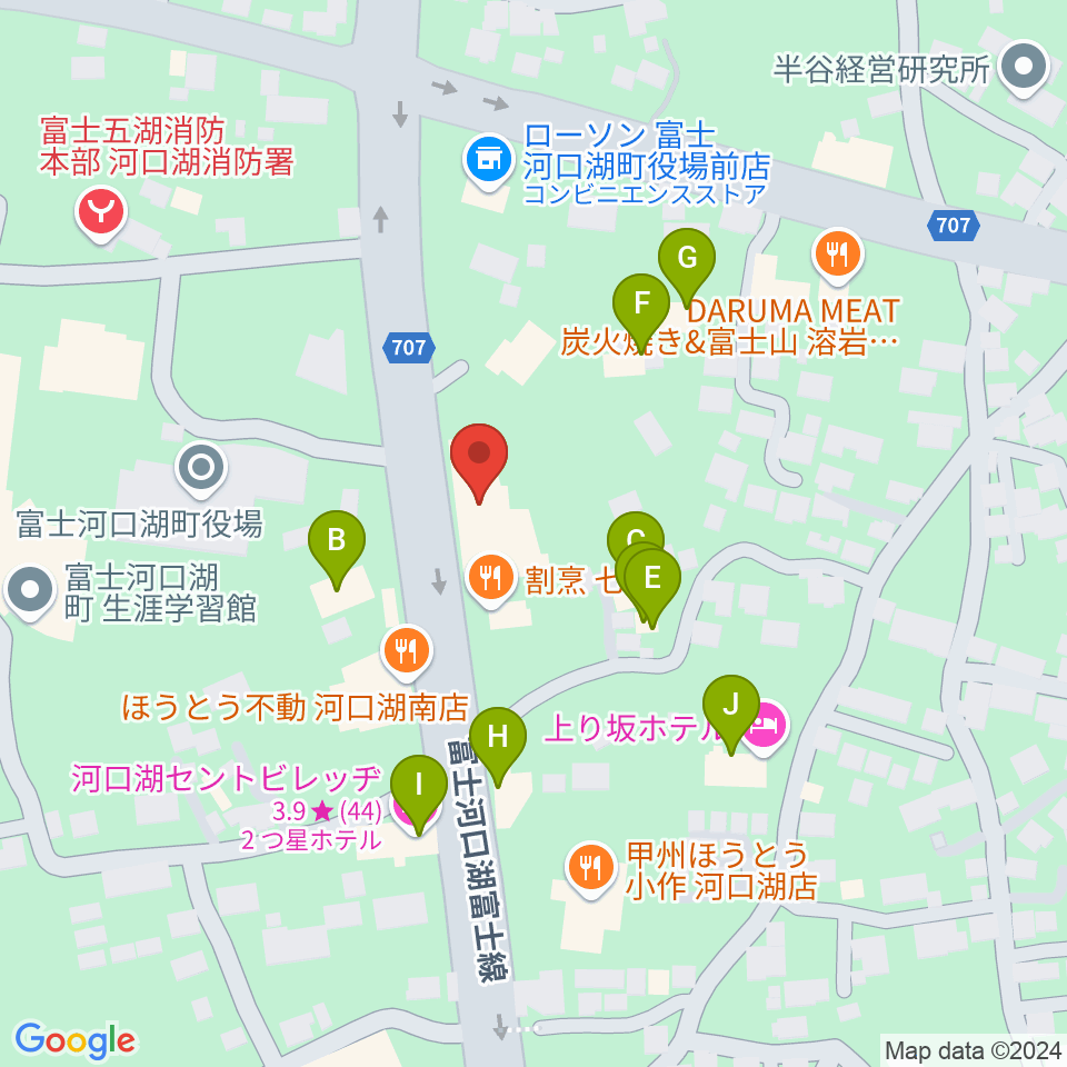 河口湖キャメロット周辺のホテル一覧地図