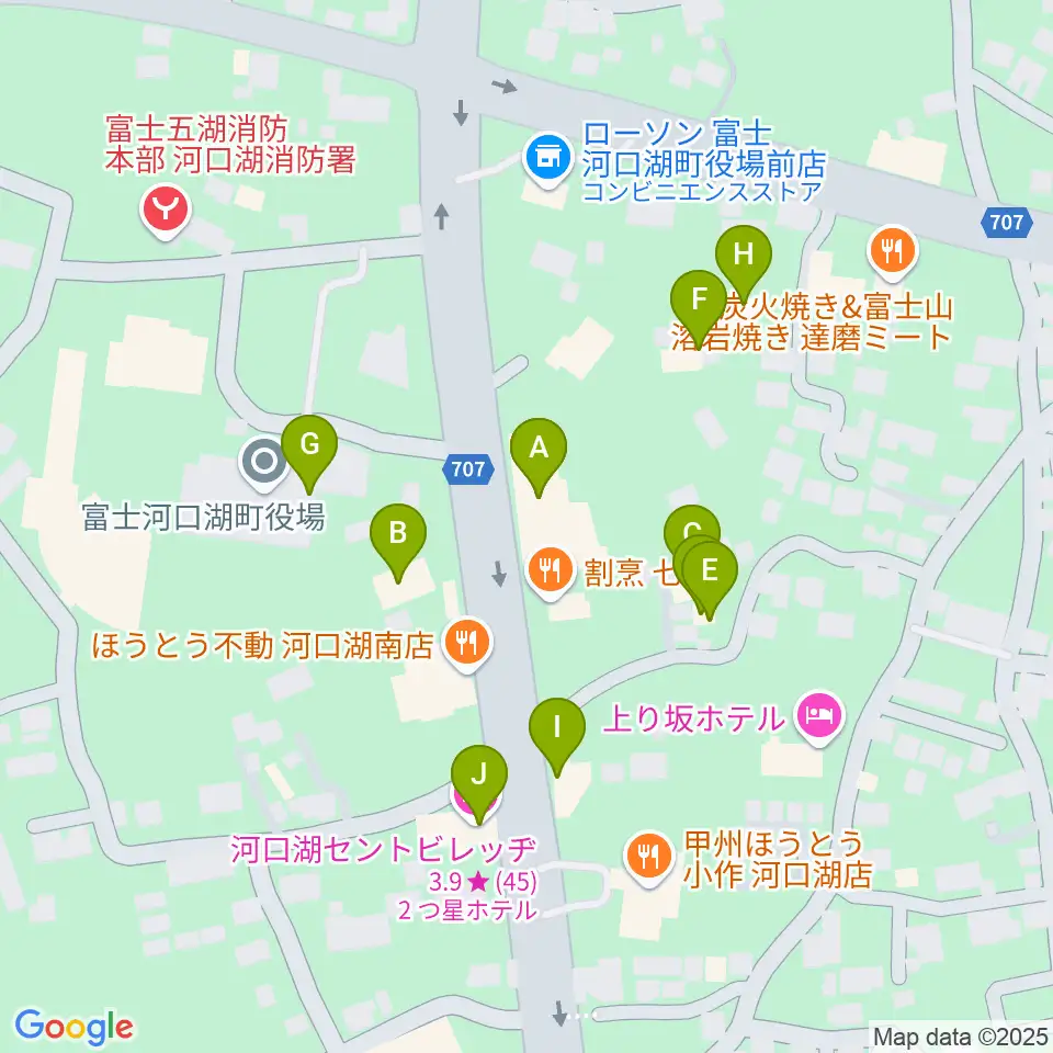 河口湖キャメロット周辺のホテル一覧地図