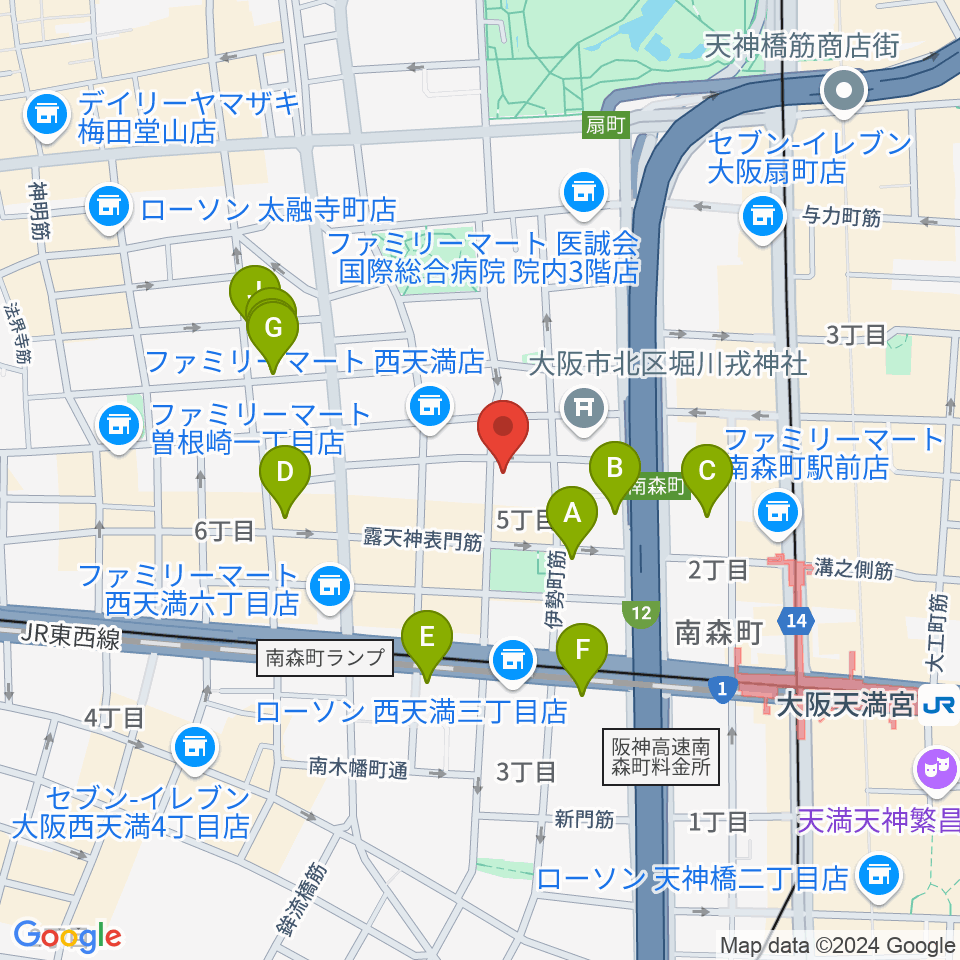 スタジオグルーヴ周辺のホテル一覧地図