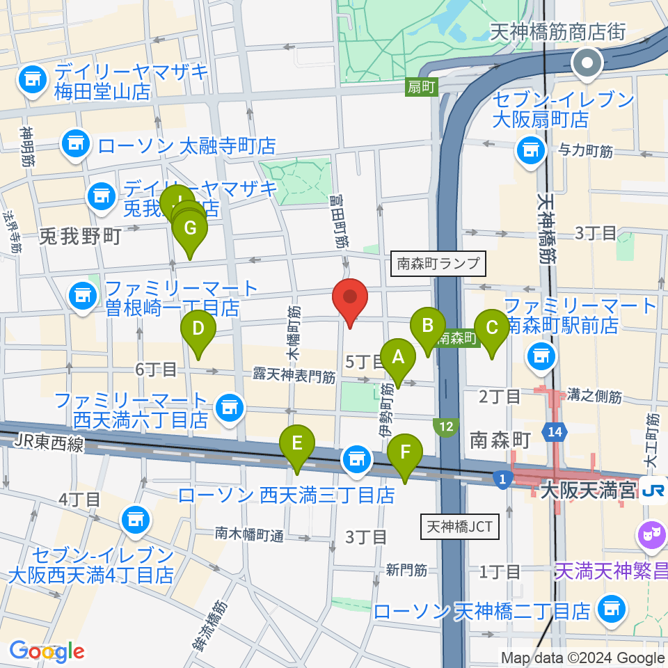 スタジオグルーヴ周辺のホテル一覧地図