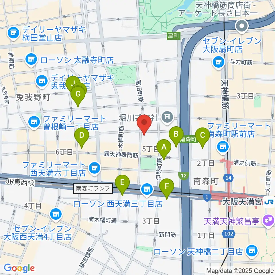 スタジオグルーヴ周辺のホテル一覧地図