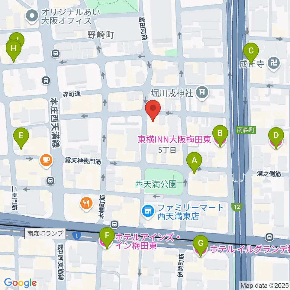 スタジオグルーヴ周辺のホテル一覧地図