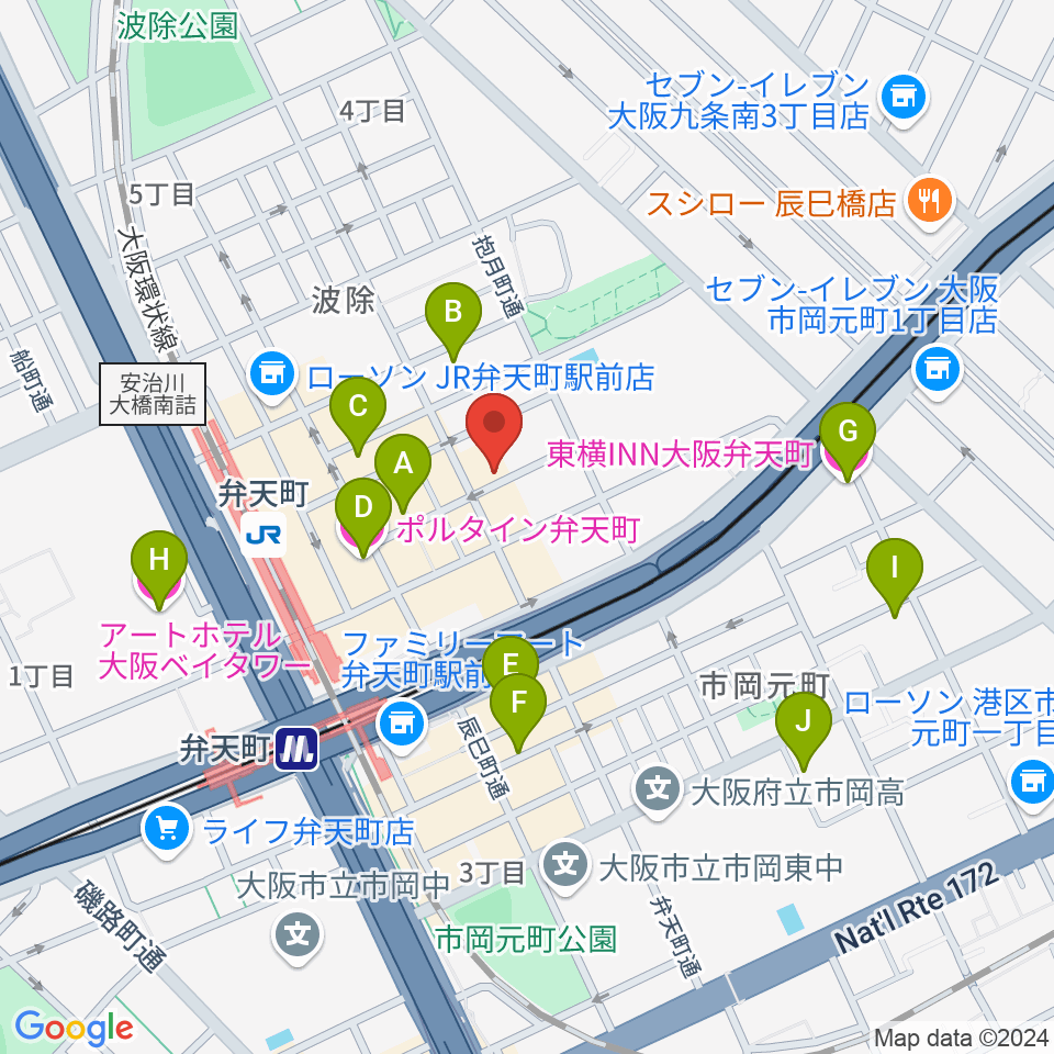 スタジオフリエ周辺のホテル一覧地図