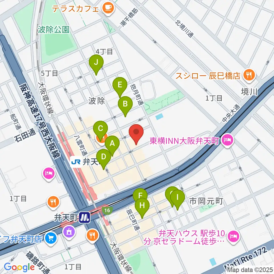 スタジオフリエ周辺のホテル一覧地図