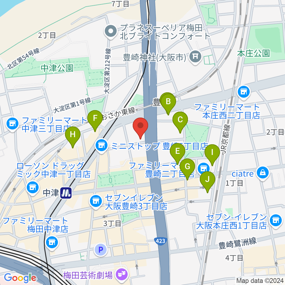 三和レコーディングスタジオ周辺のホテル一覧地図