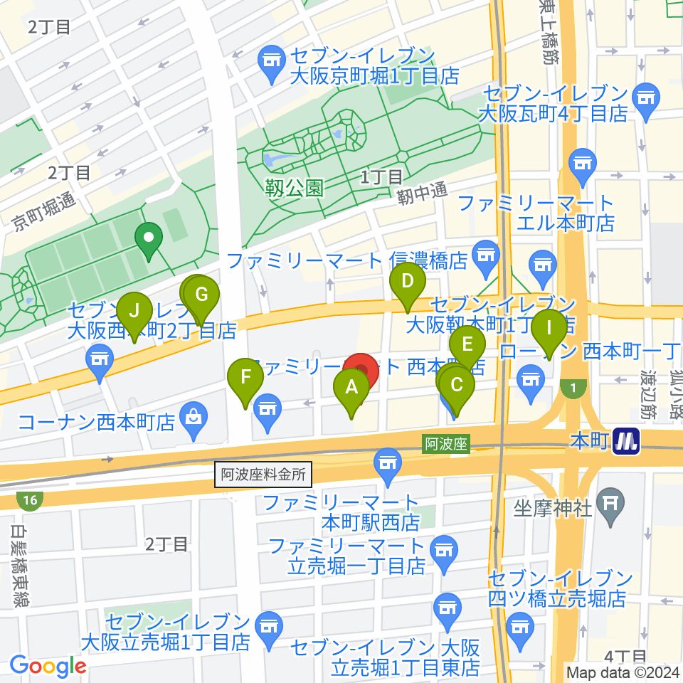 本町スタジオキューブ周辺のホテル一覧地図