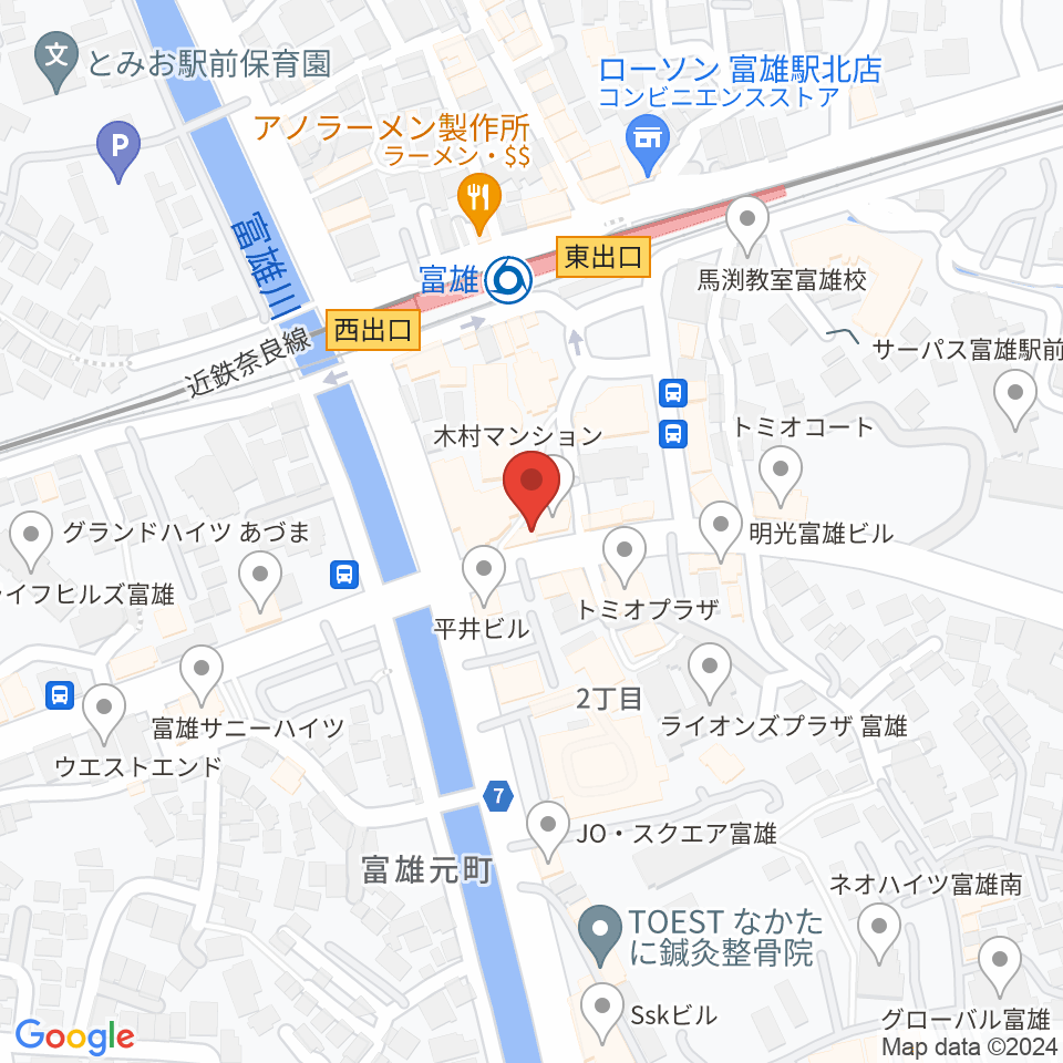 スタジオジュエル富雄店周辺のホテル一覧地図