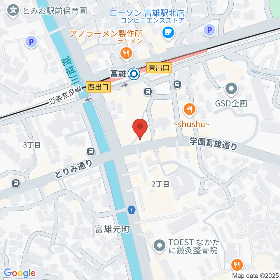 スタジオジュエル富雄店周辺のホテル一覧地図