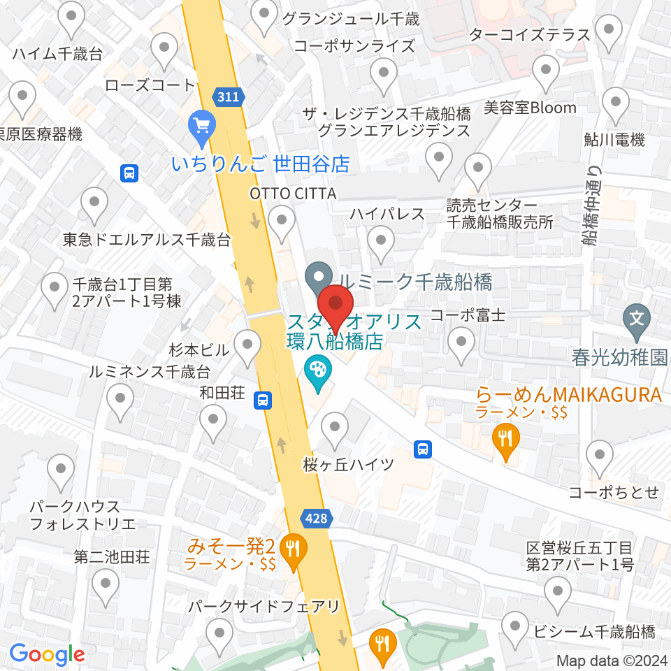 スターウッズ・レコーディングスタジオ周辺のホテル一覧地図