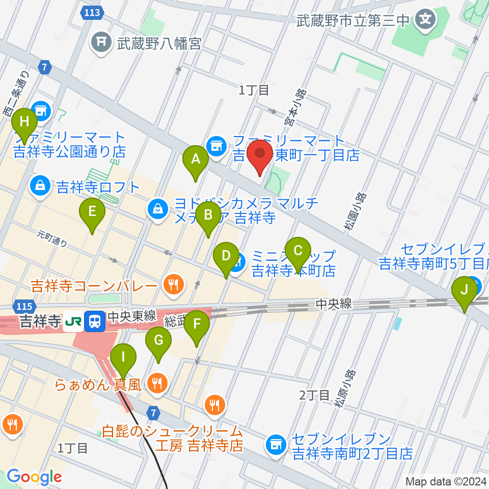 スタジオ・アルファ・ベガ周辺のホテル一覧地図