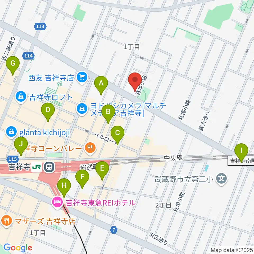 スタジオ・アルファ・ベガ周辺のホテル一覧地図