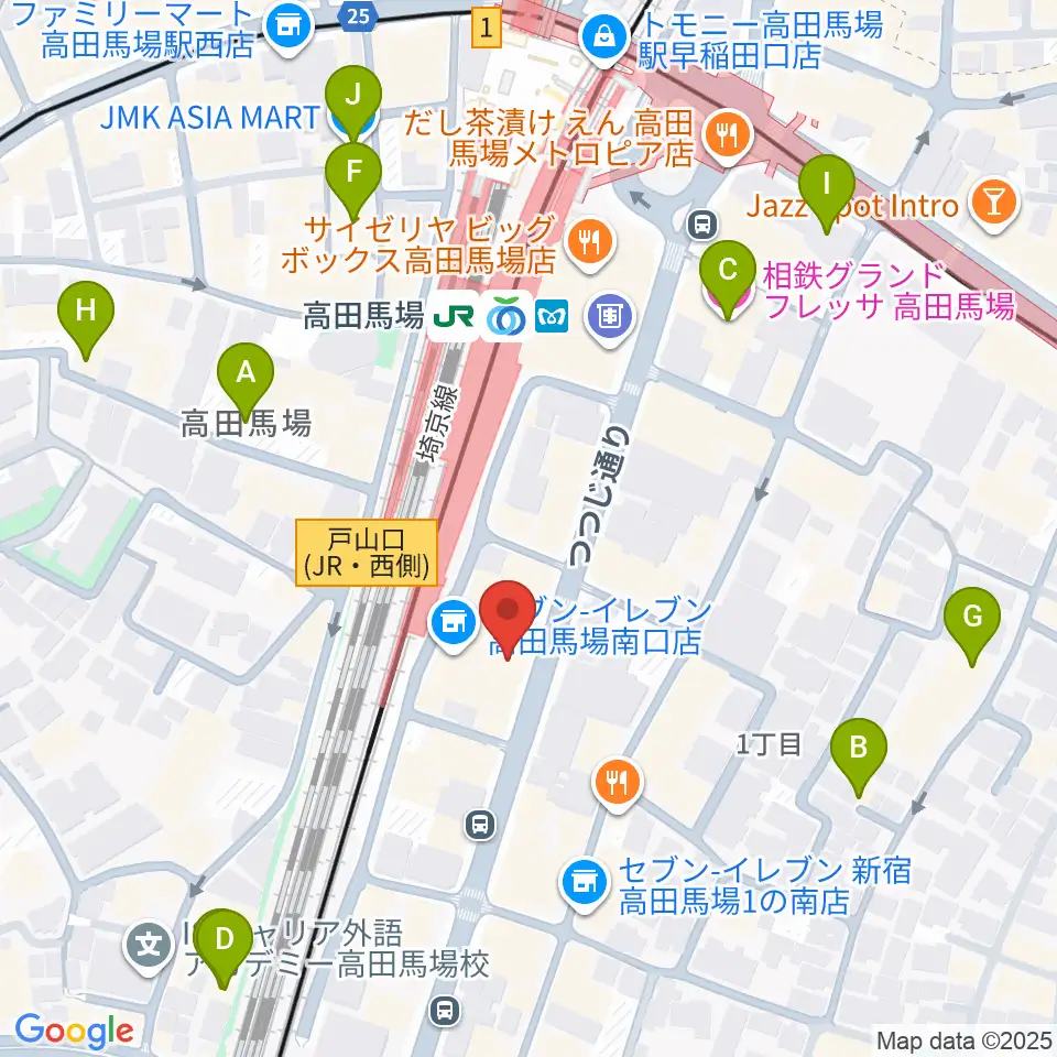 BASS ON TOP 高田馬場店周辺のホテル一覧地図