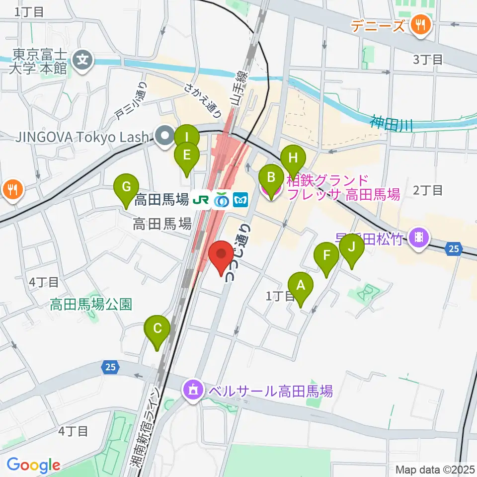 BASS ON TOP 高田馬場店周辺のホテル一覧地図