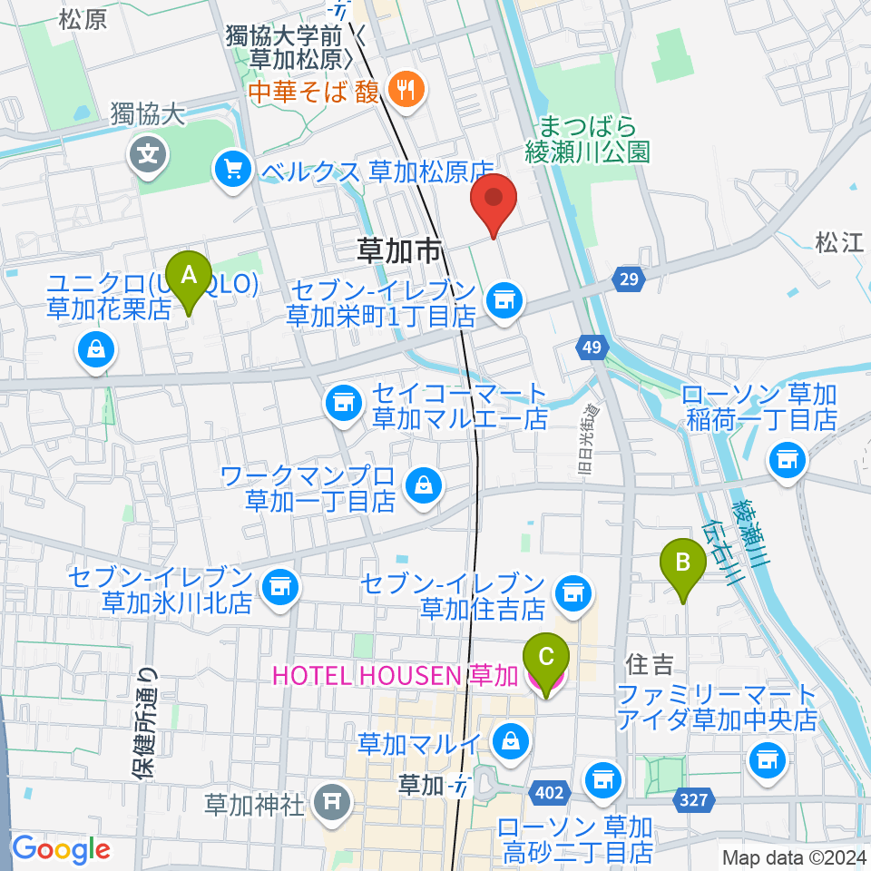 R-SPギター教室周辺のホテル一覧地図