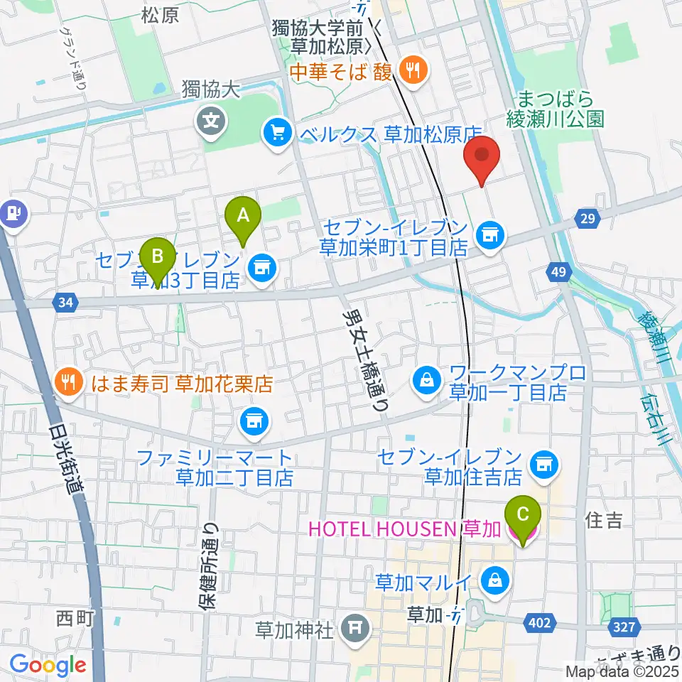R-SPギター教室周辺のホテル一覧地図