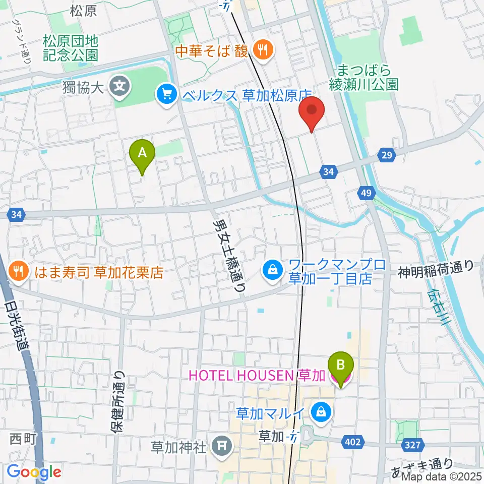 R-SPギター教室周辺のホテル一覧地図