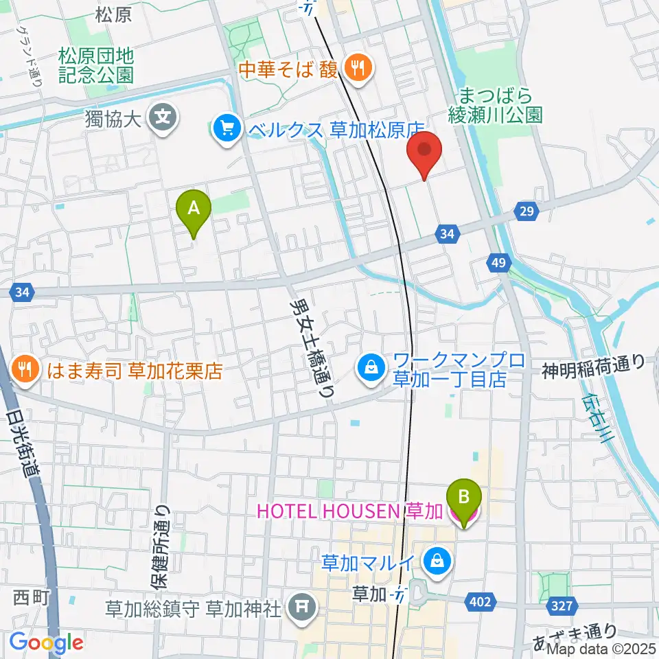 R-SPギター教室周辺のホテル一覧地図