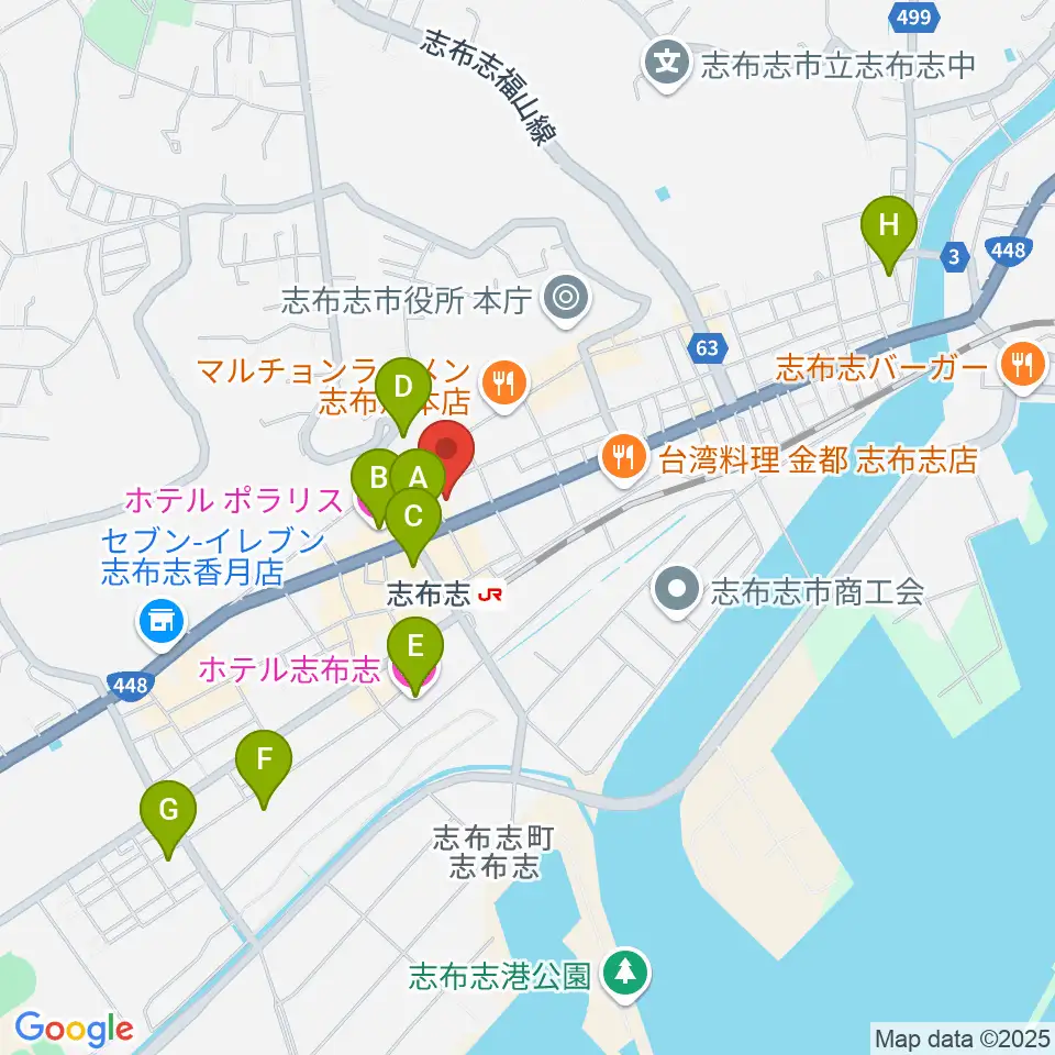 島津楽器 音楽教室周辺のホテル一覧地図