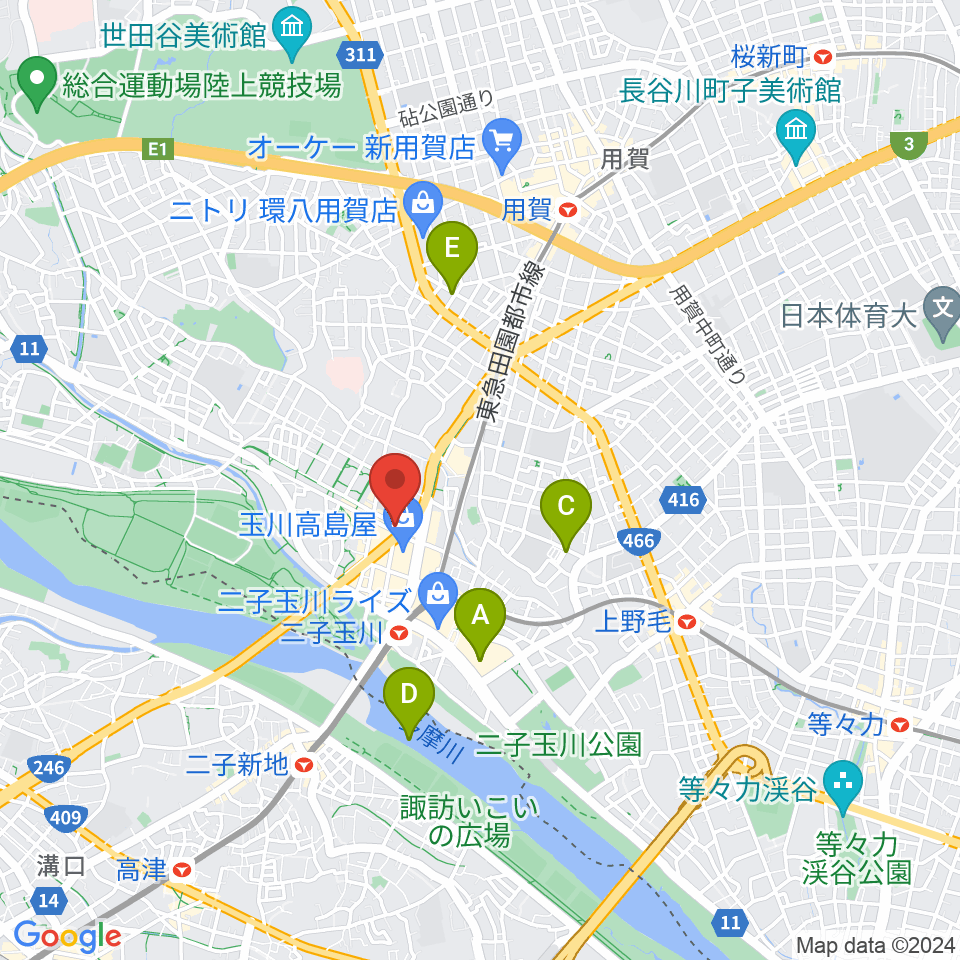 コパンミュージック周辺のホテル一覧地図