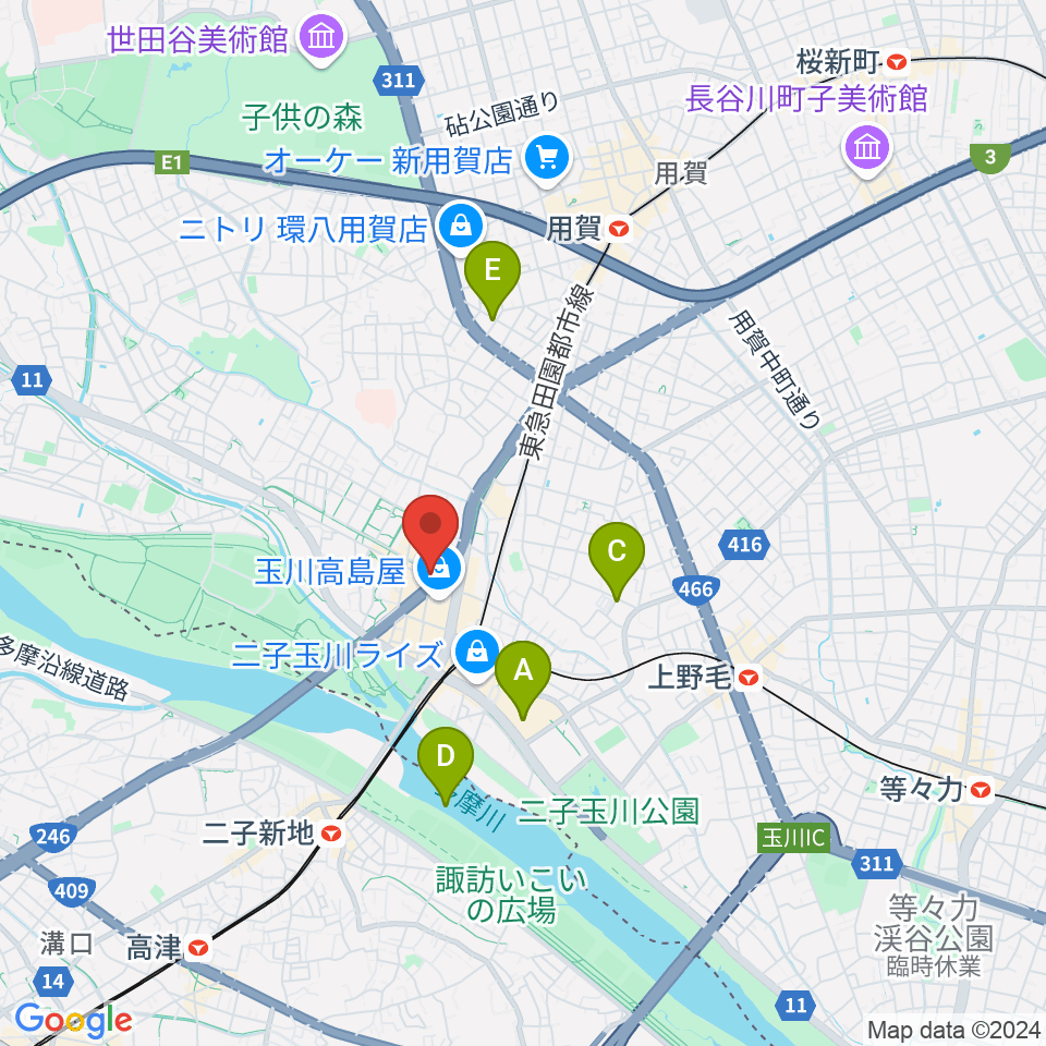 コパンミュージック周辺のホテル一覧地図