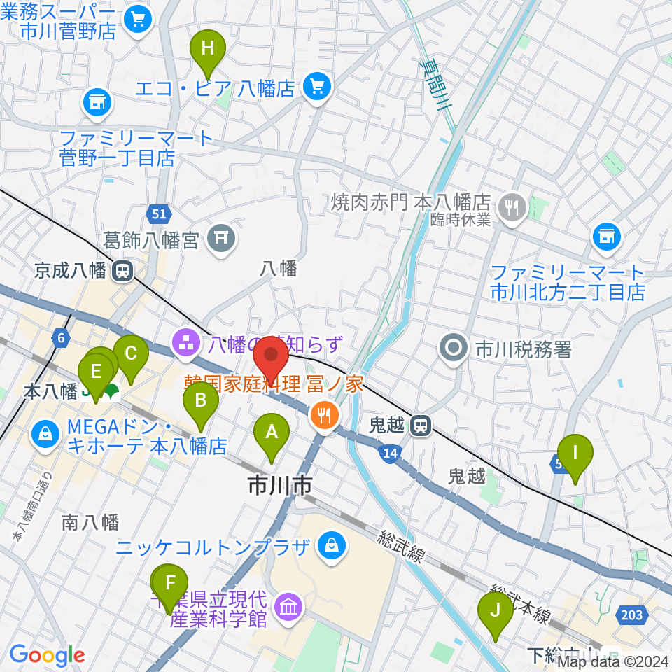 サウンドビュー音楽教室周辺のホテル一覧地図