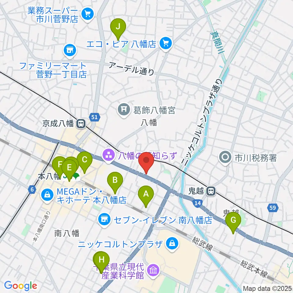 サウンドビュー音楽教室周辺のホテル一覧地図