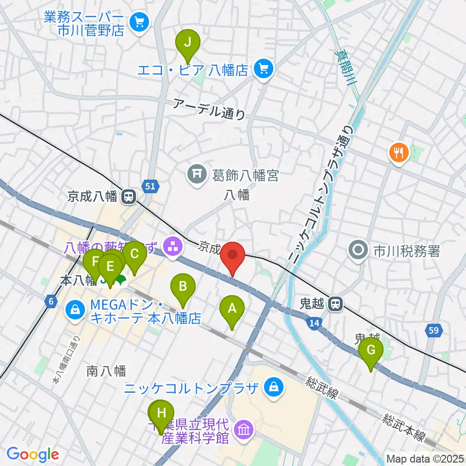 サウンドビュー音楽教室周辺のホテル一覧地図
