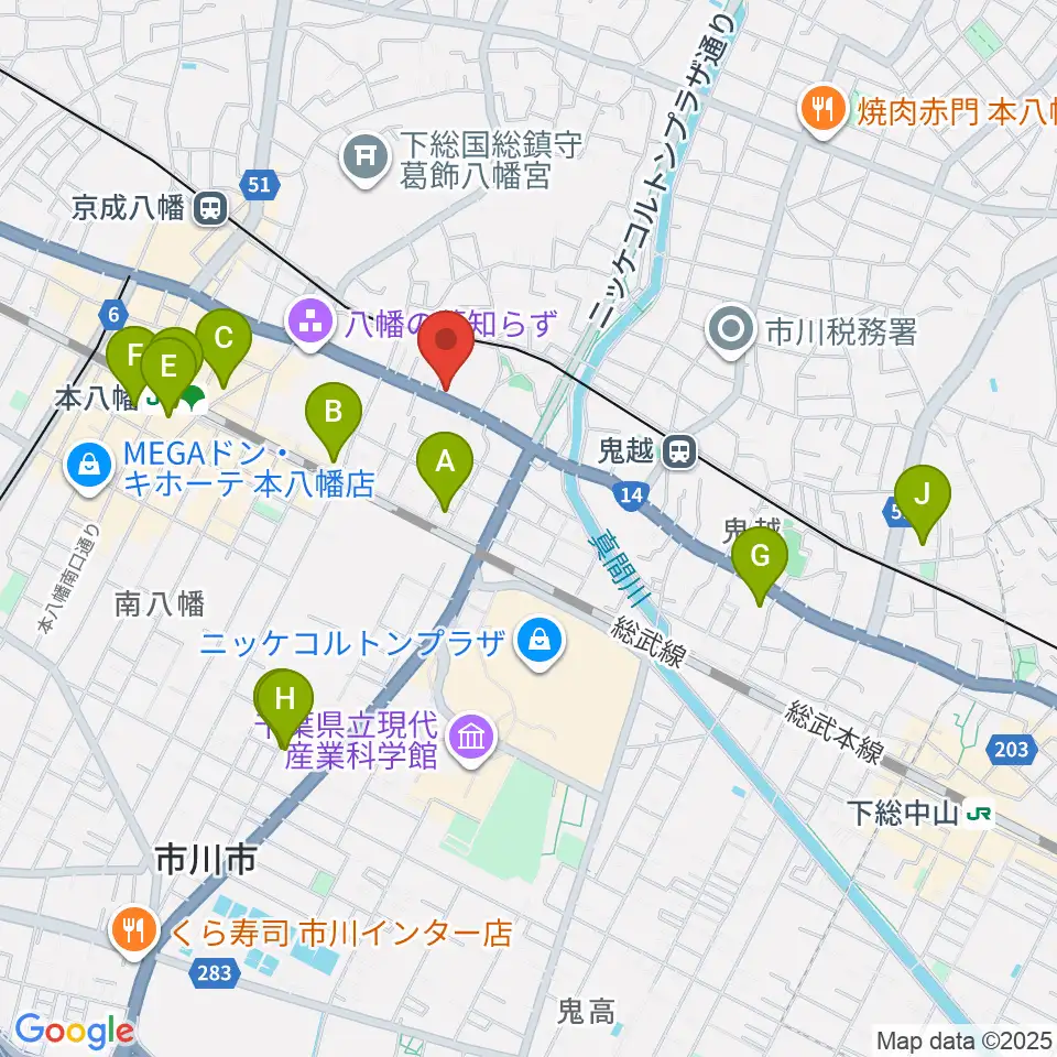 サウンドビュー音楽教室周辺のホテル一覧地図