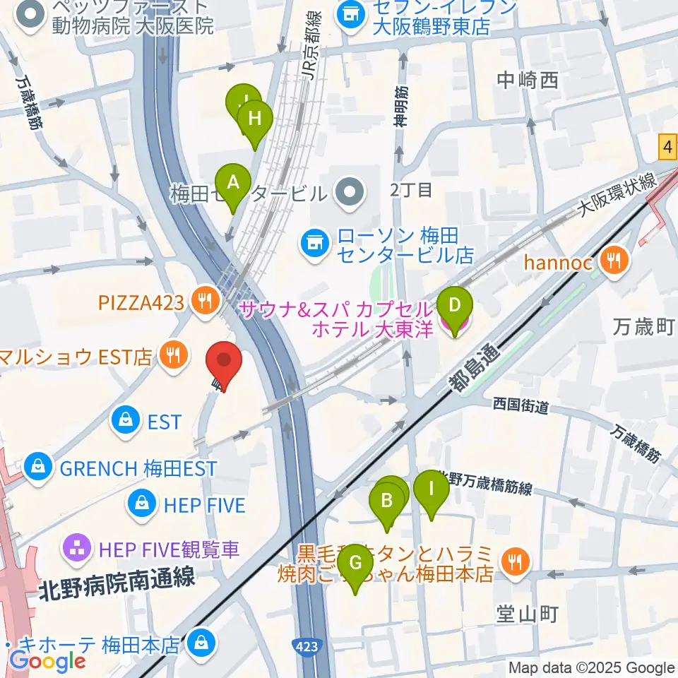 ドルチェ・ミュージック・アカデミーOSAKA周辺のホテル一覧地図