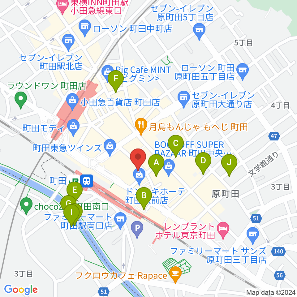 スガナミミュージックサロン町田周辺のホテル一覧地図