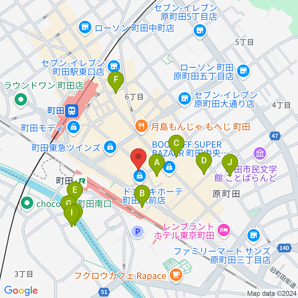 スガナミミュージックサロン町田周辺のホテル一覧地図