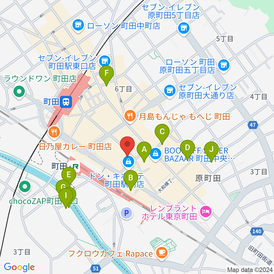 スガナミミュージックサロン町田周辺のホテル一覧地図