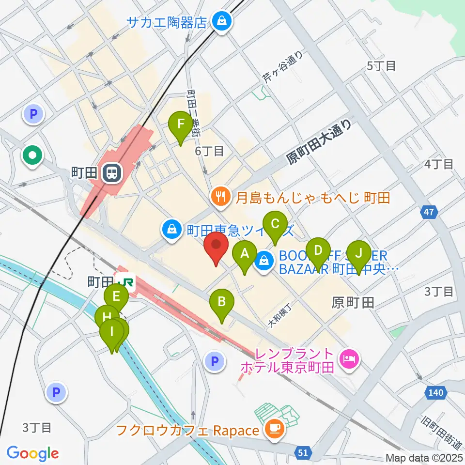 スガナミミュージックサロン町田周辺のホテル一覧地図