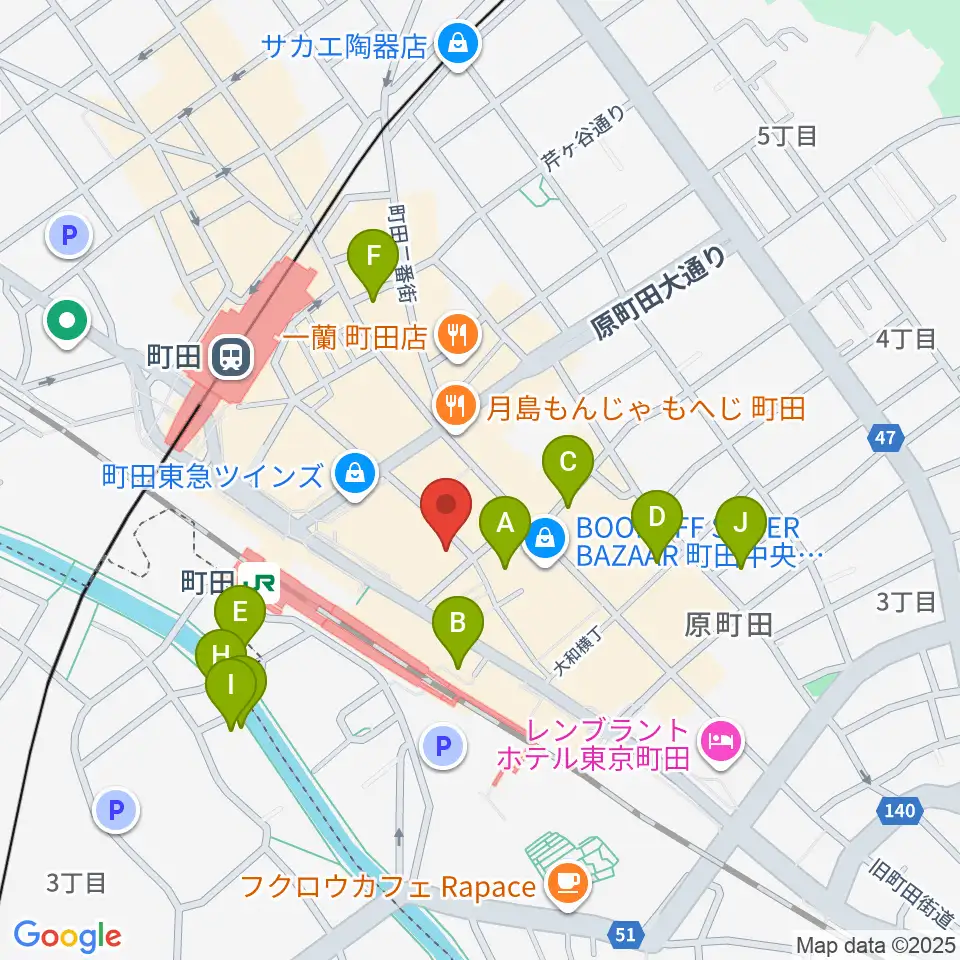 スガナミミュージックサロン町田周辺のホテル一覧地図